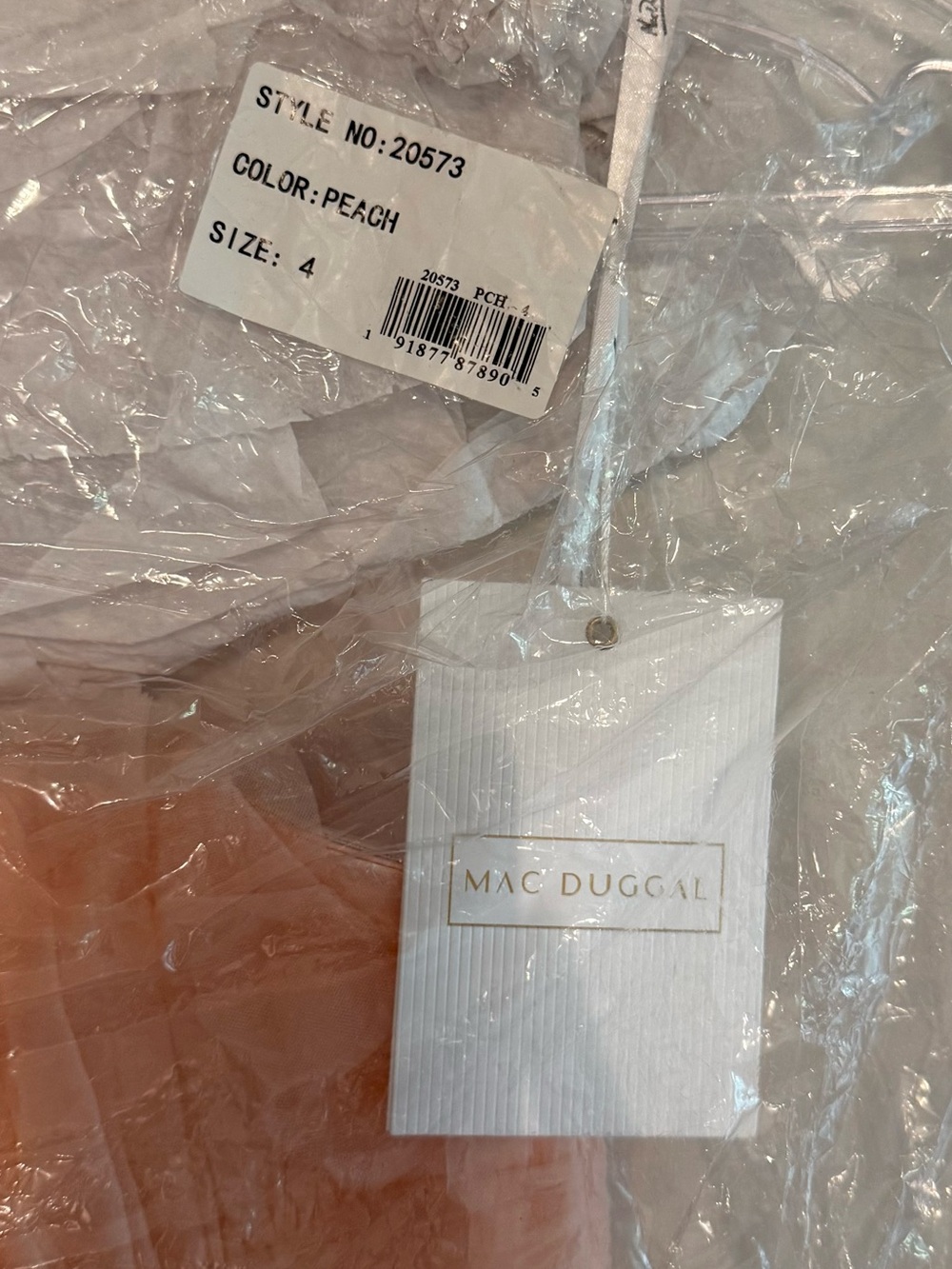 Mac Duggal Strapless Layered Tulle Gown in Blush NWT - Picture 6 of 13
